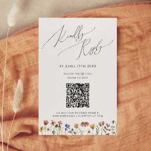 Färgstark Wildblomma OSA kort för QR-kod