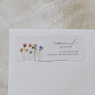 Färgstark Wildblomma   Returadressetikett Returadress Etikett