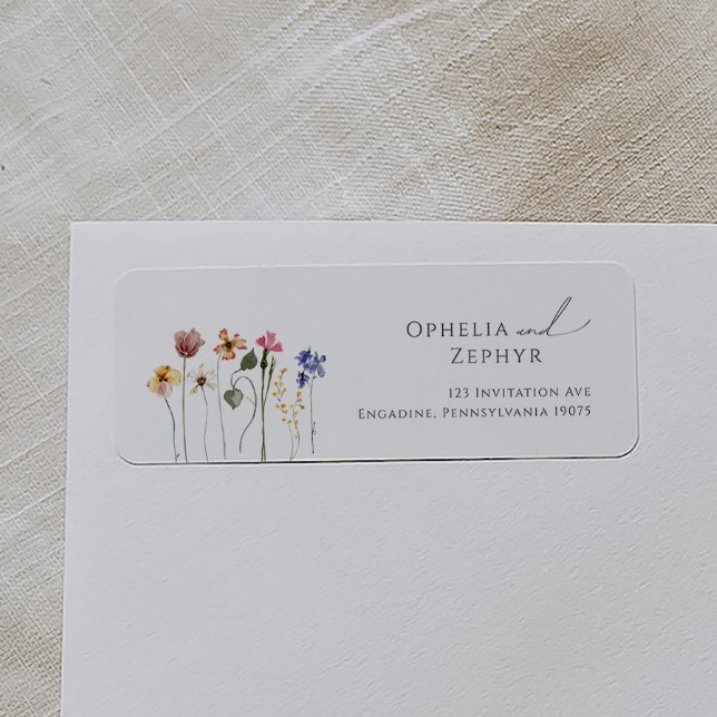 Färgstark Wildblomma | Returadressetikett Returadress Etikett (Skapare uppladdad)