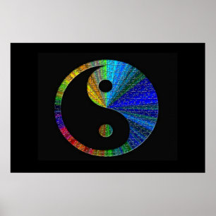 Färgstark Yin och Yang Poster