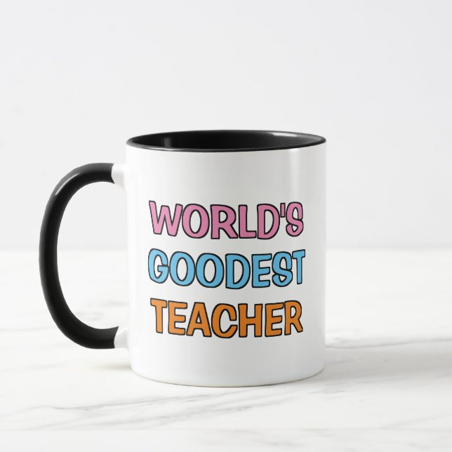Färgstark, ynklig Cute Best Teacher någonsin Mugg (Vänster)