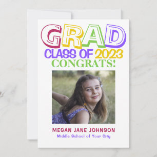 Färgstarka 5 foton i studenten i mitten-skolan meddelande