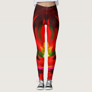 Färgstarka Abstrakter Gängningar med neon linjer Leggings