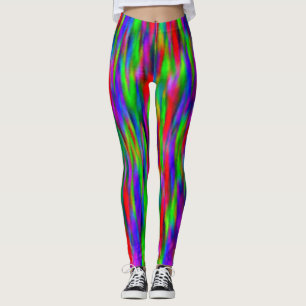 Färgstarka Abstrakter Vattenfärger Borta Vild Legg Leggings