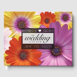 Färgstarka afrikanska Daisy Flowers Blommigt Bröll Gästböcker