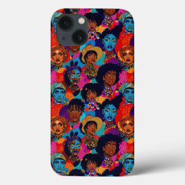 Färgstarka afrikanska kvinnor i blått