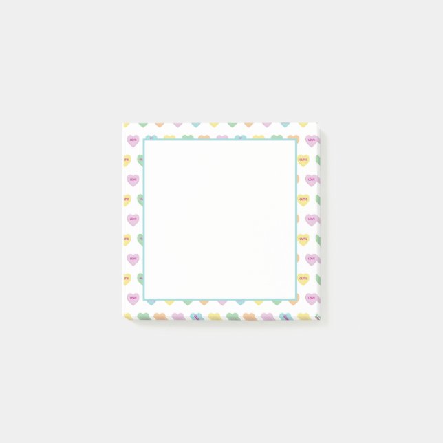 Färgstarka Alla hjärtkonversationshärdar Post-it Block (Framsida)