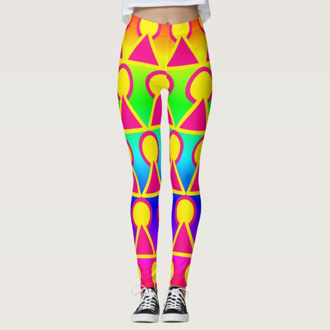 Färgstarka allt-över-tryck-laggar leggings (Framsida)