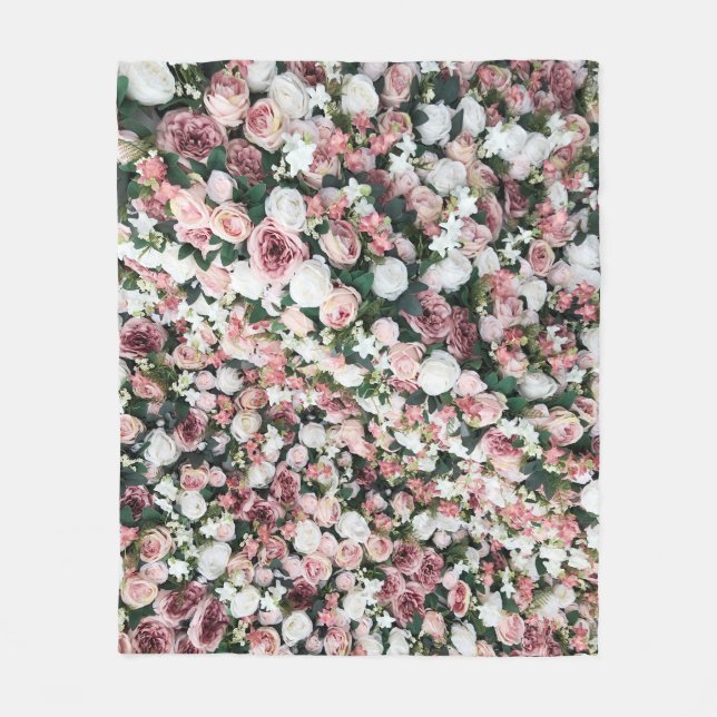 Färgstarka artificiella blommor: levande bakgrund fleecefilt (Framsidan)