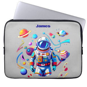 Färgstarka astronaut och Univers i fetstilt Färg Laptop Fodral
