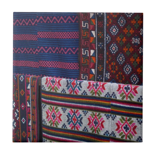 Färgstarka Bhuttextil Kakelplatta (Framsidan)