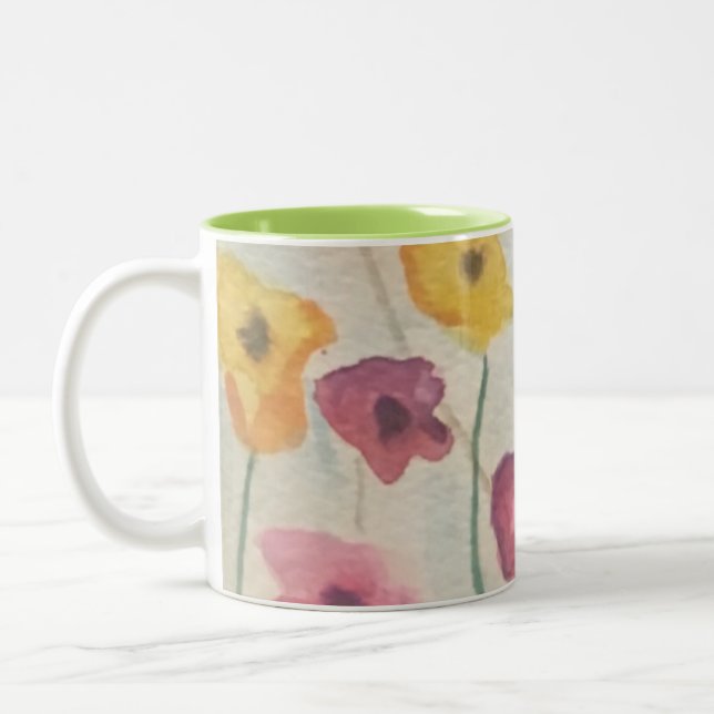 Färgstarka Blommar Deluxe Mugg (Vänster)