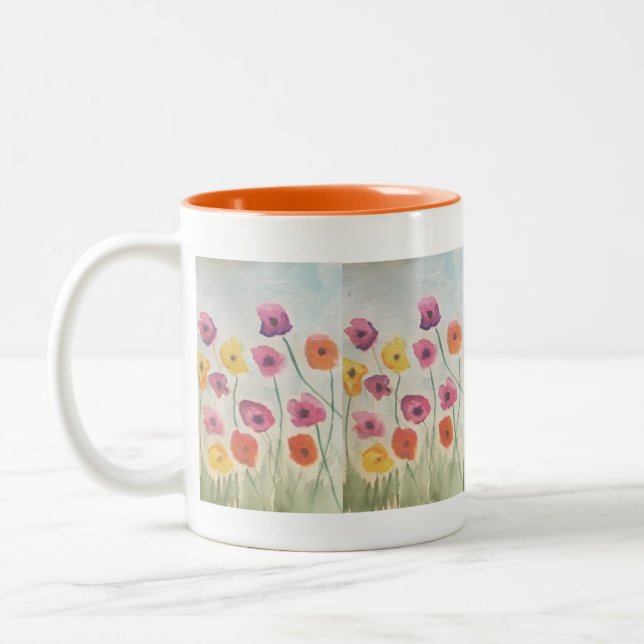 Färgstarka Blommar Deluxe Mugg (Vänster)