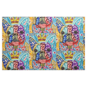 Färgstarka Boston Terrier Pop Art Fabric Tyg