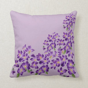 Färgstarka brant Violet Flowers Dekorativ kudde
