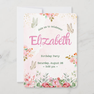 Färgstarka Butterflies Princess Girl Meddelande