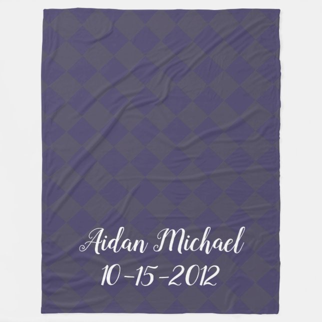 Färgstarka Checkers - blåsornas brus Fleecefilt (Framsidan)