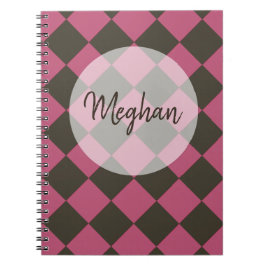 Färgstarka Checkers - Choco-Cherry Anteckningsbok