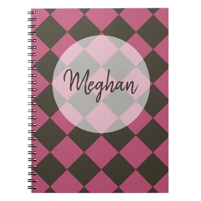 Färgstarka Checkers - Choco-Cherry Anteckningsbok (Framsidan)