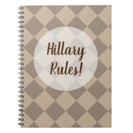 Färgstarka Checkers - Dusty Beige Anteckningsbok