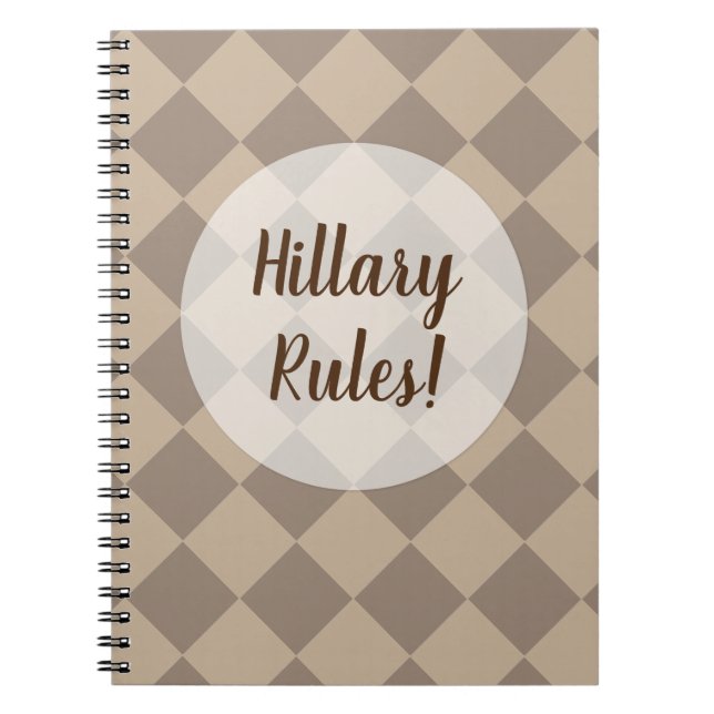 Färgstarka Checkers - Dusty Beige Anteckningsbok (Framsidan)