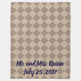 Färgstarka Checkers - Dusty Beige Fleecefilt