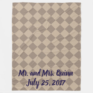 Färgstarka Checkers - Dusty Beige Fleecefilt