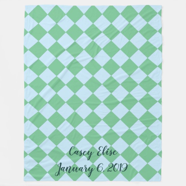 Färgstarka Checkers - färgton för färgton Fleecefilt (Framsidan)