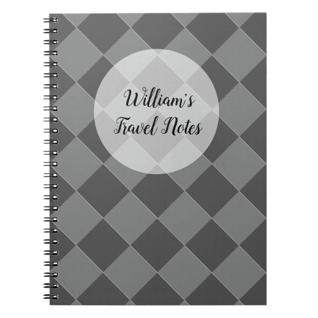 Färgstarka Checkers - Gråttets nyanser Anteckningsbok (Framsidan)