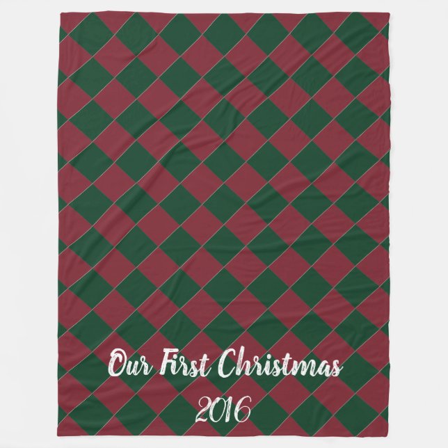 Färgstarka Checkers - Helgdag Hues Fleecefilt (Framsidan)