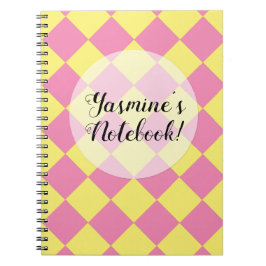 Färgstarka Checkers - Rosa Lemonade Anteckningsbok