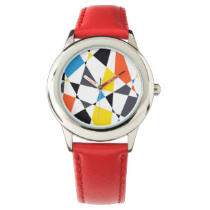 Färgstarka, coola, trendig, moderna geometriska fo armbandsur