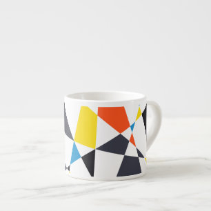 Färgstarka, coola, trendig, moderna geometriska fo espressomugg