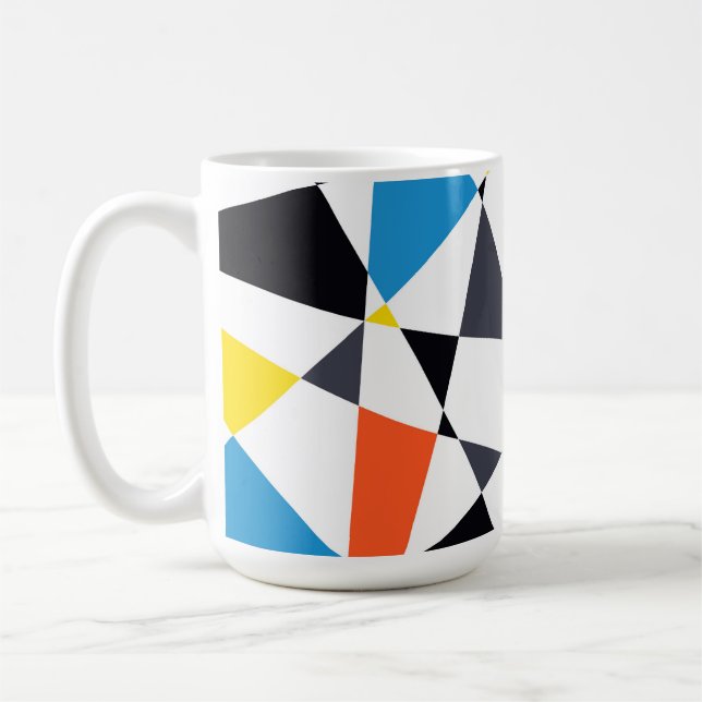 Färgstarka, coola, trendig, moderna geometriska fo kaffemugg (Vänster)