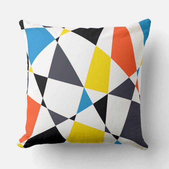 Färgstarka, coola, trendig, moderna geometriska fo kudde (Framsida)