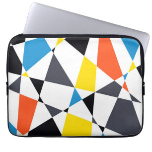 Färgstarka, coola, trendig, moderna geometriska fo laptop fodral