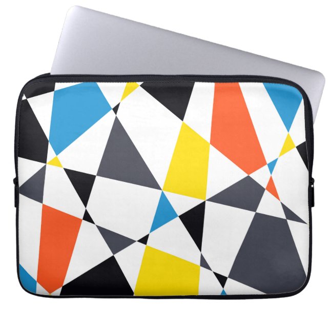 Färgstarka, coola, trendig, moderna geometriska fo laptop fodral (Framsidan)