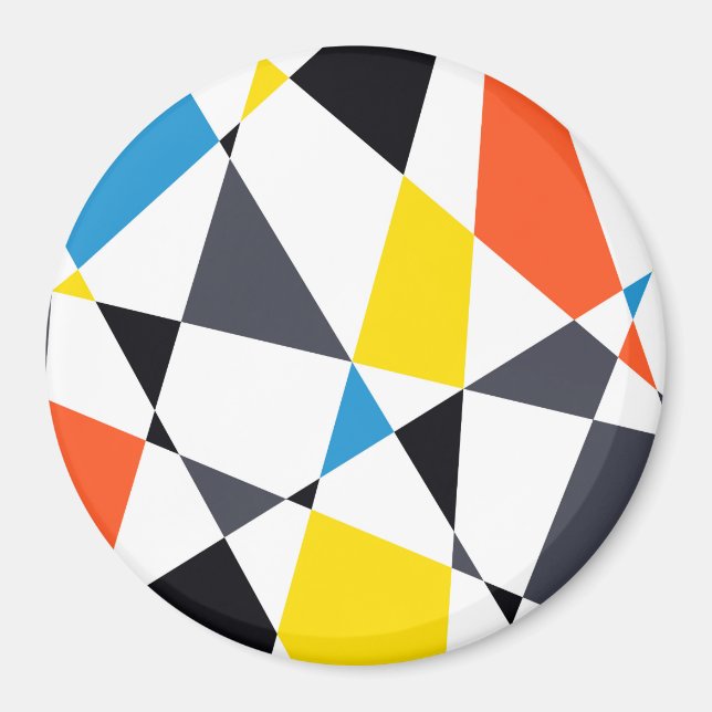 Färgstarka, coola, trendig, moderna geometriska fo magnet (Framsidan)