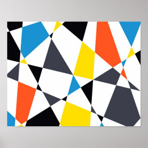 Färgstarka, coola, trendig, moderna geometriska fo poster