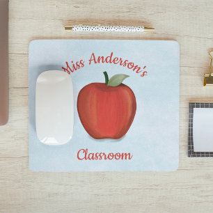 Färgstarka Cute Teacher Apple Classroom Musmatta