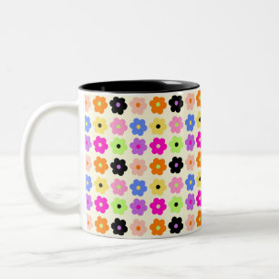 Färgstarka Daisy Blommönstret Retro Minimalist Två-Tonad Mugg