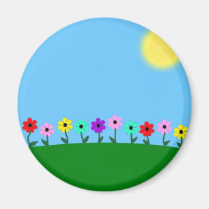 Färgstarka Daisy Magnet
