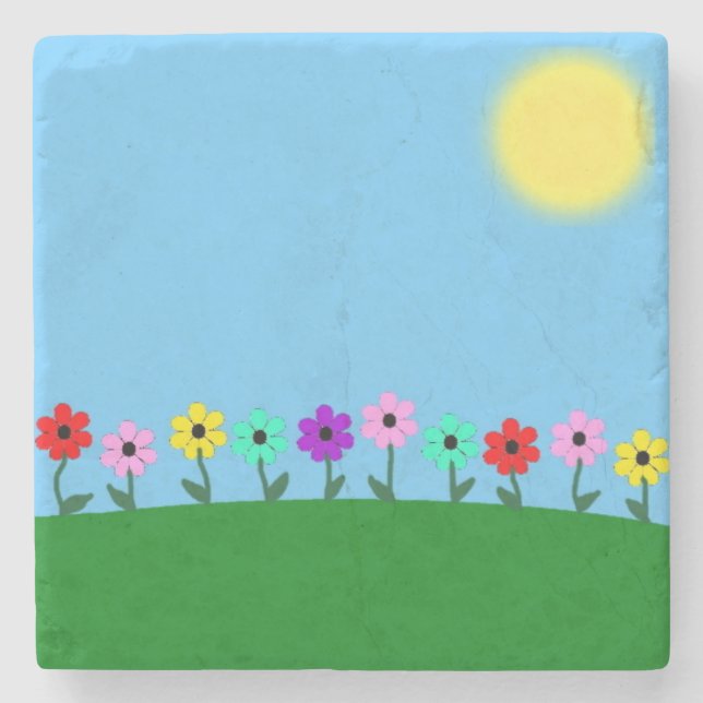 Färgstarka Daisy Stenunderlägg (Framsidan)