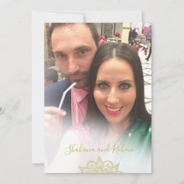 Färgstarka dekorationer i Bröllop Guld i Modern Inbjudningar