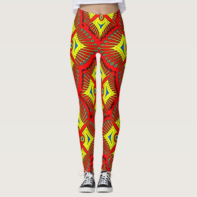 Färgstarka digitala 3D-designlaggar - Perfektens p Leggings (Framsida)