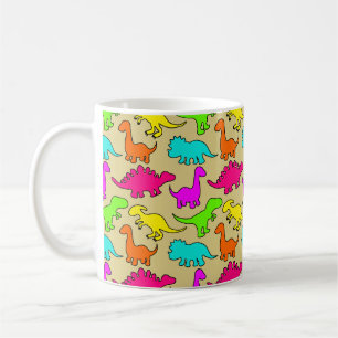 Färgstarka dinosaurier kaffemugg