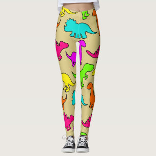 Färgstarka dinosaurier leggings