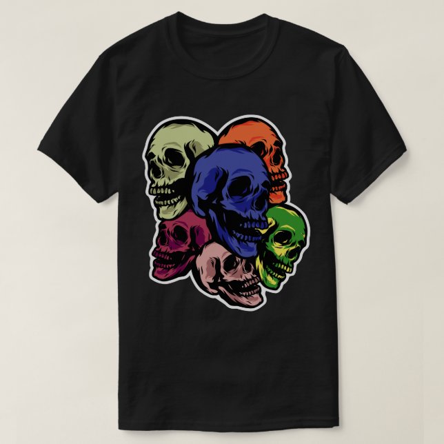 Färgstarka Döskallar T Shirt (Design framsida)