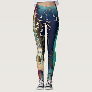 Färgstarka Eiffel Torn Parispolar Leggings