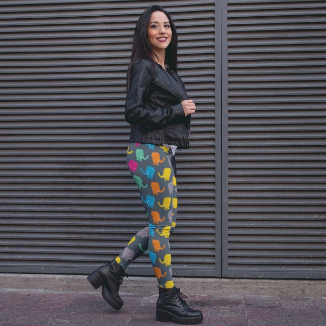färgstarka elefanter leggings (Skapare uppladdad)